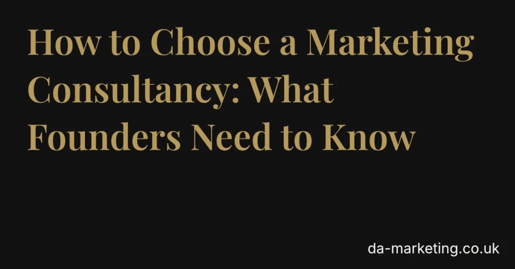How to Choose a Marketing Consultancy