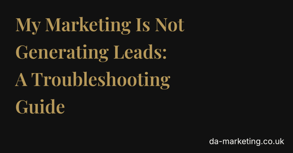 my marketing is not generating leads troubleshooting guide